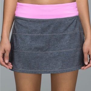 Lululemon pace rival skirt- Tall.  Heathered gray/vintage pink. Size 6, EUC.